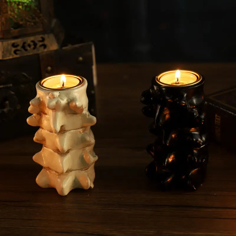 Gothic Candle Holders – Creepy Heart, Brain & Spine Designs – Unique Votive Candle Holders for Halloween Decor 4