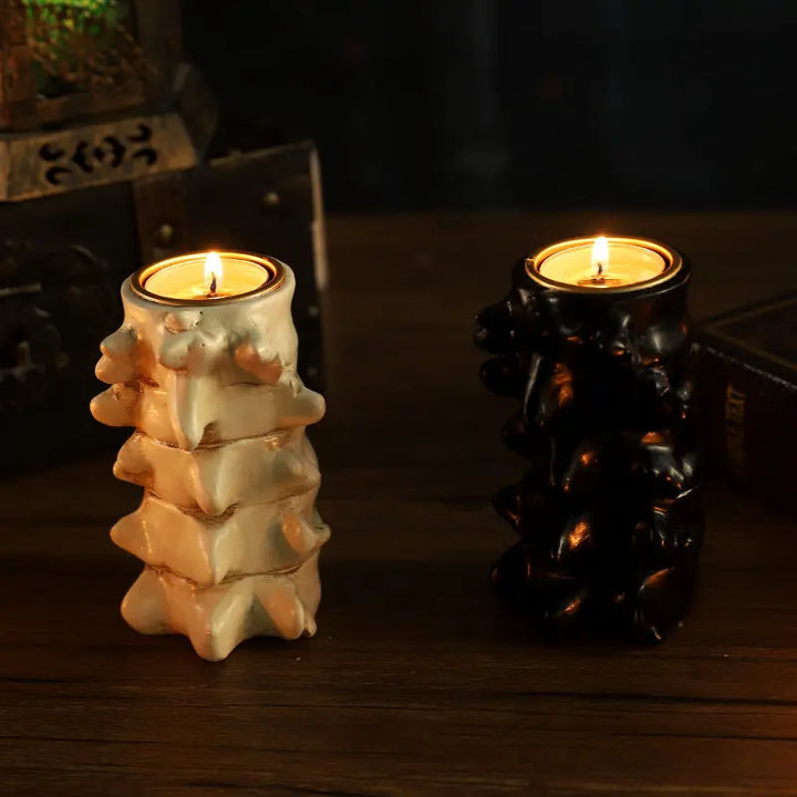 Gothic Candle Holders – Creepy Heart, Brain & Spine Designs – Unique Votive Candle Holders for Halloween Decor 4