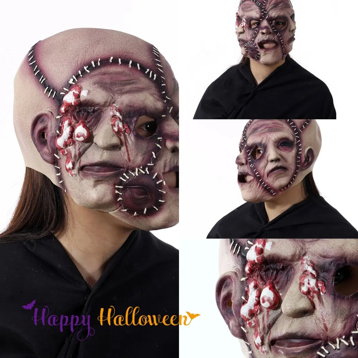 Halloween Triple Face Horror Mask – Realistic Scary Accessory for Adults 2