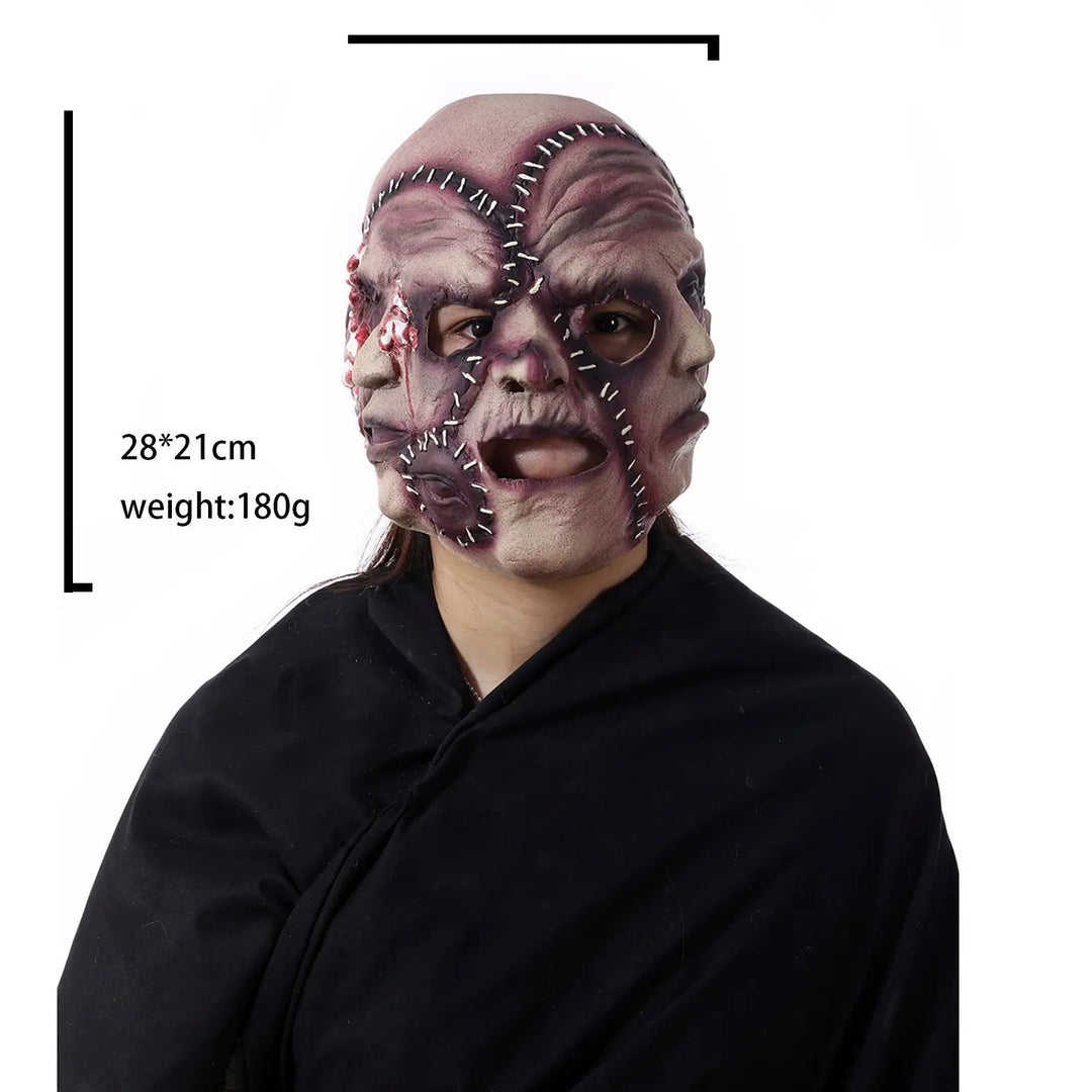 Halloween Triple Face Horror Mask – Realistic Scary Accessory for Adults 3