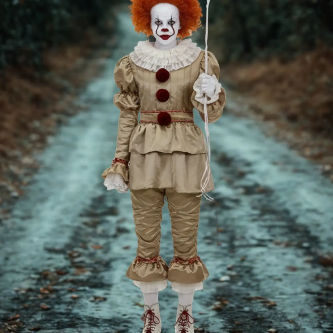 MunaWear - Costumes - Creepy Halloween Clown Costume for Adults – Scary PennyWise Outfit – Perfect for Parties -