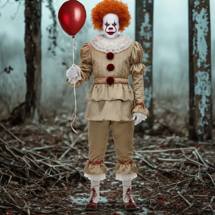 MunaWear - Costumes - Creepy Halloween Clown Costume for Adults – Scary PennyWise Outfit – Perfect for Parties -