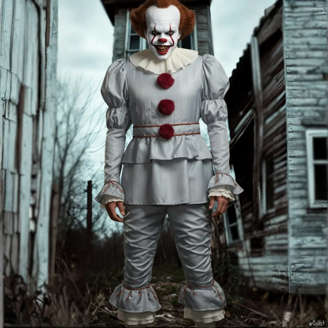 MunaWear - Costumes - Creepy Halloween Clown Costume for Adults – Scary PennyWise Outfit – Perfect for Parties -