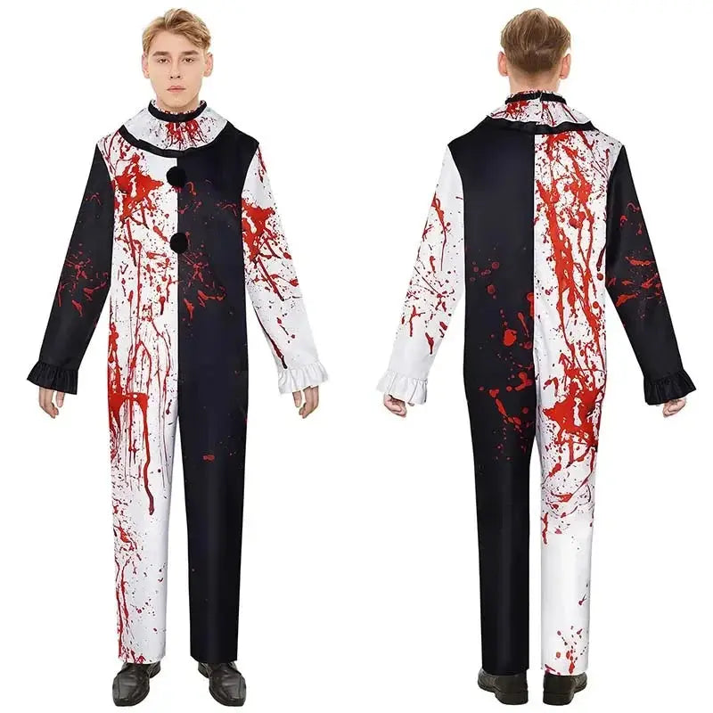 Halloween Art The Clown Cosplay Costume – Spooky Jumpsuit & Dress with Mask for Men & Women 3