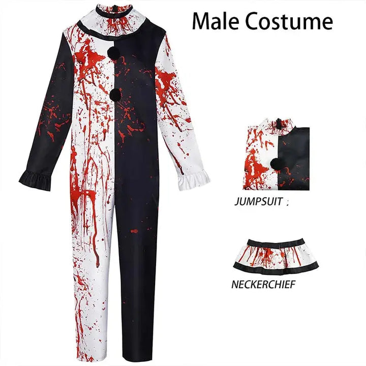 Halloween Art The Clown Cosplay Costume – Spooky Jumpsuit & Dress with Mask for Men & Women 8