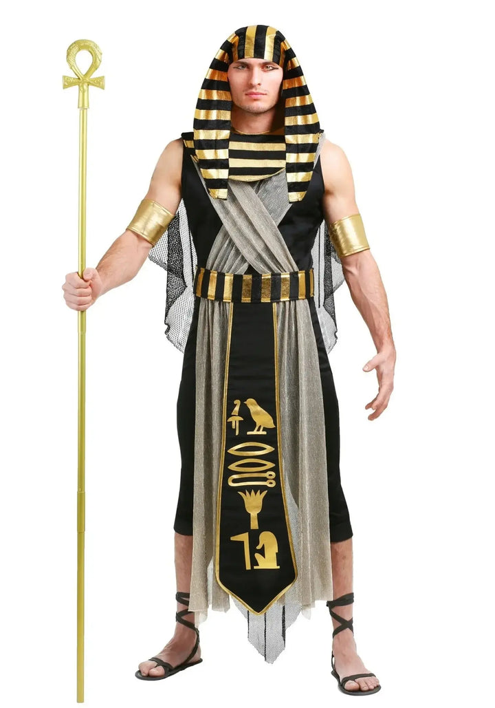 Halloween Egyptian Pharaoh Costume – Men's Regal Outfit with Cloak & Accessories – Perfect for Adult Halloween Parties 1