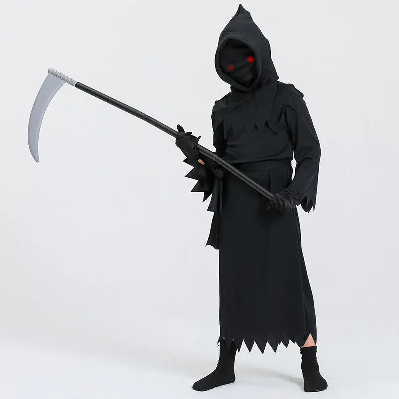 Halloween Grim Reaper Costume – Unisex Kids Scary Outfit for Trick or Treat 1