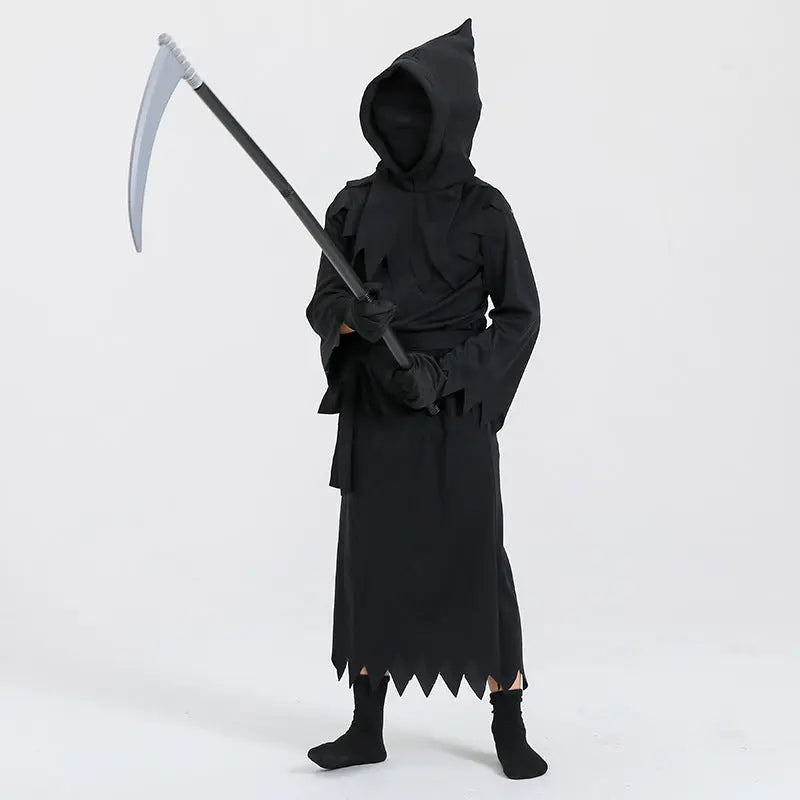 Halloween Grim Reaper Costume – Unisex Kids Scary Outfit for Trick or Treat 3