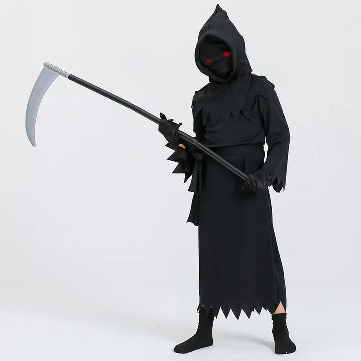 Halloween Grim Reaper Costume – Unisex Kids Scary Outfit for Trick or Treat 6