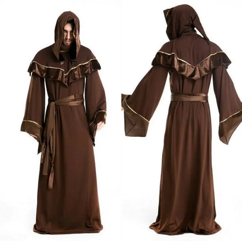 Men's Halloween Costume - Mysterious Hooded Monk Cloak for Spooky Parties and Themed Events 2