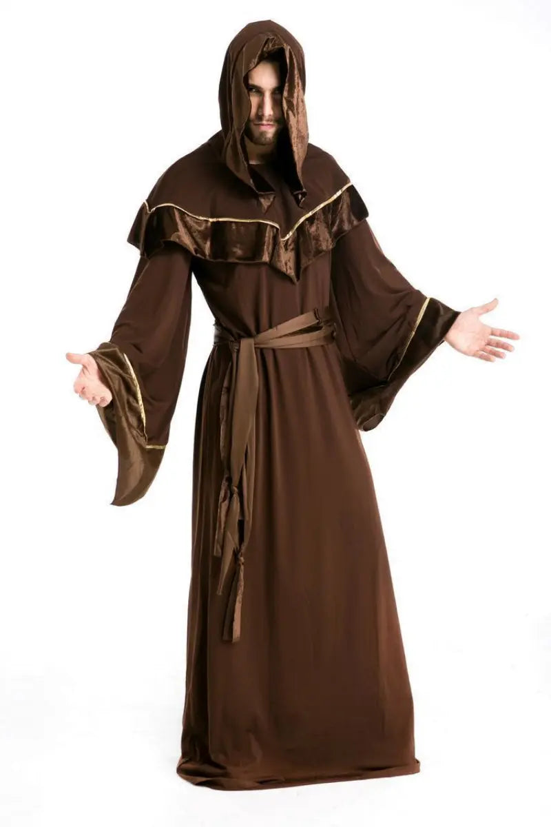 Men's Halloween Costume - Mysterious Hooded Monk Cloak for Spooky Parties and Themed Events 4
