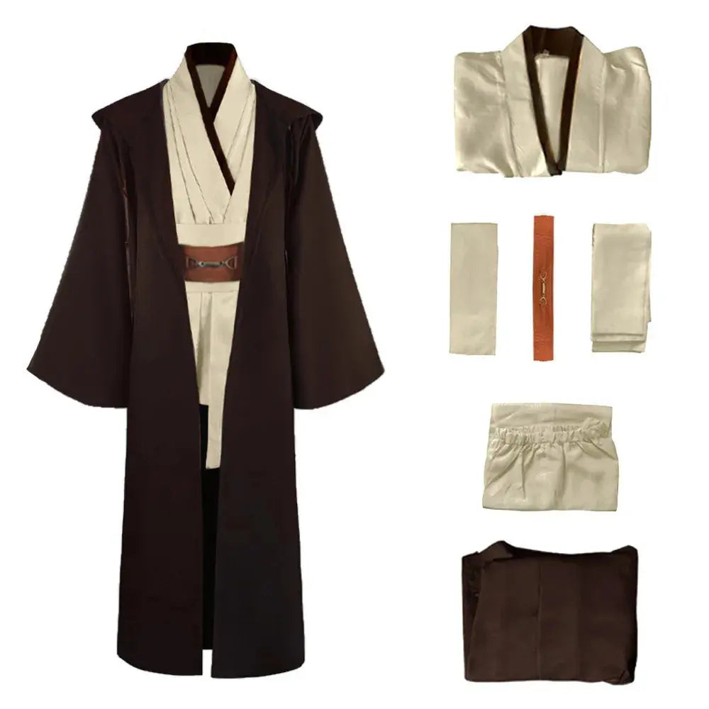Halloween Obi Wan Kenobi Jedi Costume – Unisex Robe & Accessories Set for Adults – Perfect for Halloween Parties 3