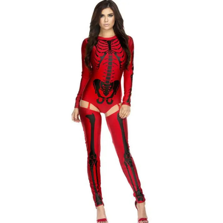 Sexy Women's Skeleton Costume - Full Body Suit for Halloween Parties and Carnivals 1