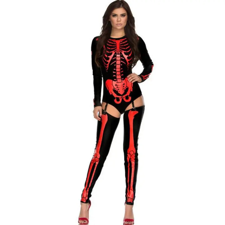 Sexy Women's Skeleton Costume - Full Body Suit for Halloween Parties and Carnivals 4