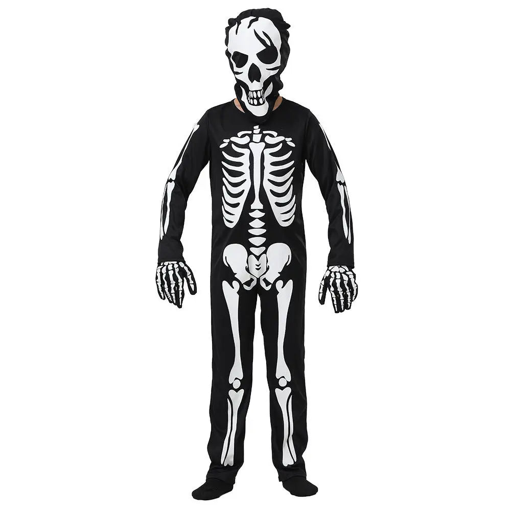 Halloween Skeleton Costume for Kids – Glow-in-the-Dark Full Body Suit – Unisex Sizes 3-10 1