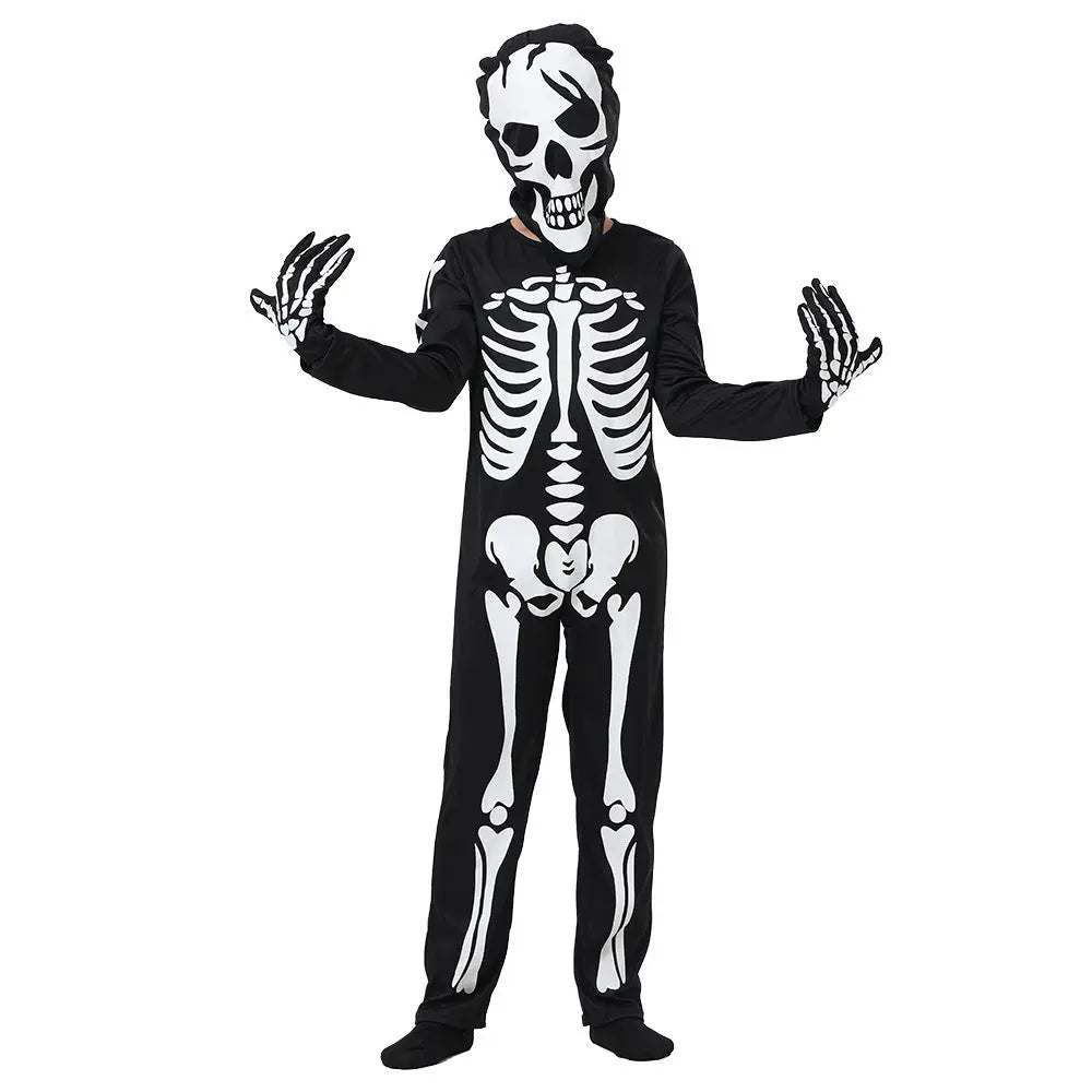 Halloween Skeleton Costume for Kids – Glow-in-the-Dark Full Body Suit – Unisex Sizes 3-10 3