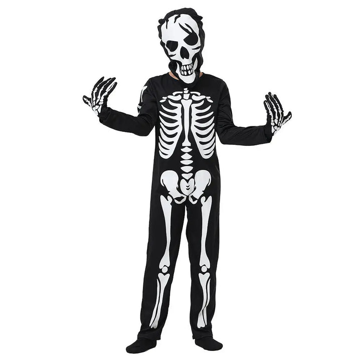 Halloween Skeleton Costume for Kids – Glow-in-the-Dark Full Body Suit – Unisex Sizes 3-10 3