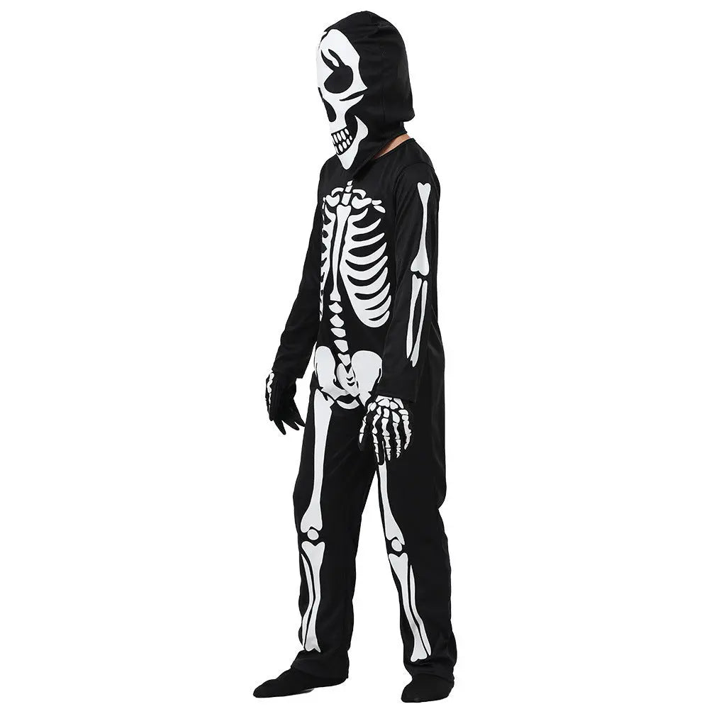 Halloween Skeleton Costume for Kids – Glow-in-the-Dark Full Body Suit – Unisex Sizes 3-10 4