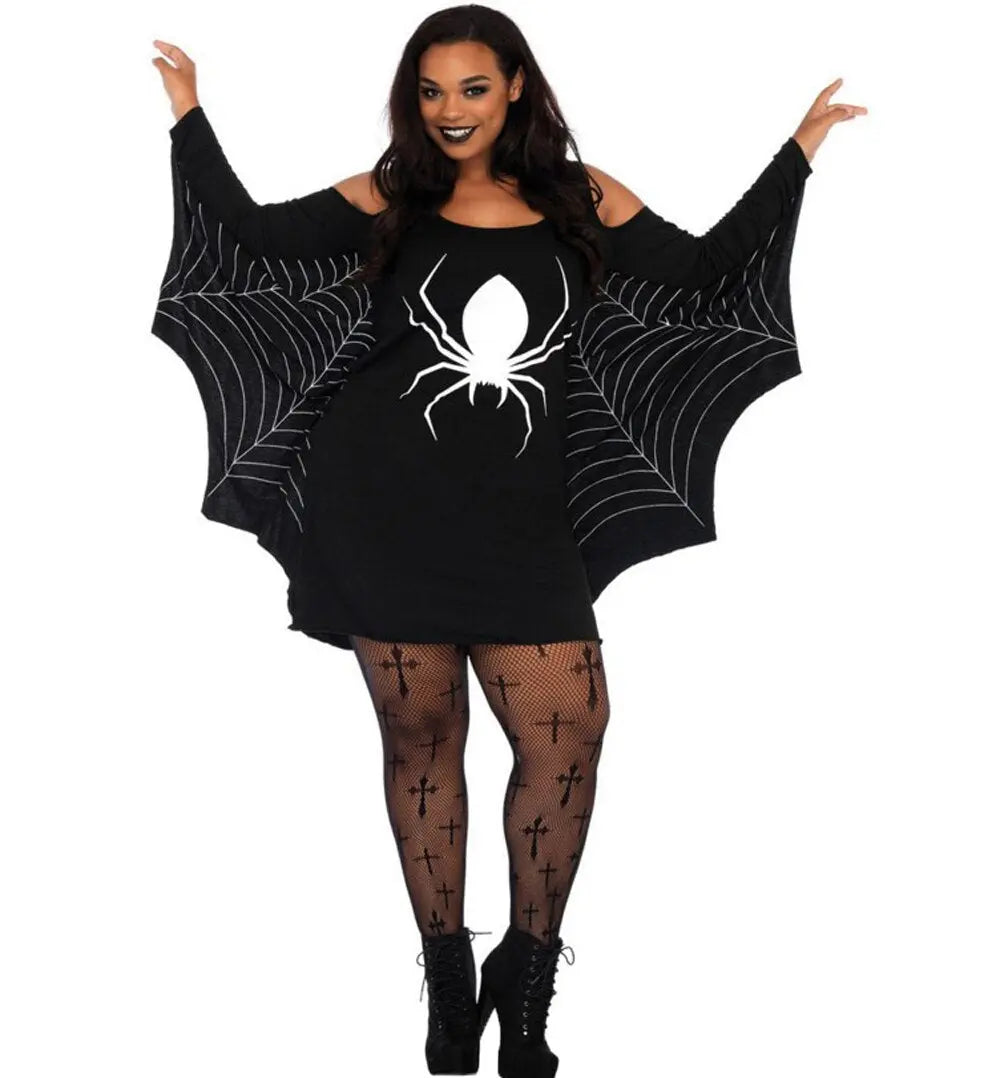Halloween Spider Costume Dress – Women’s Black Dress with Spider Web Sleeves – Perfect for Parties 2