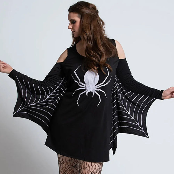 Halloween Spider Costume Dress – Women’s Black Dress with Spider Web Sleeves – Perfect for Parties 3