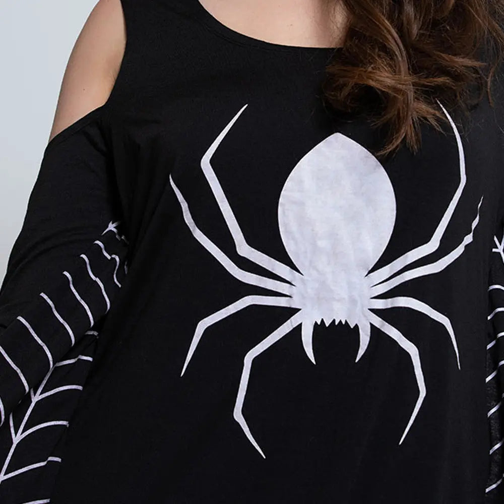 Halloween Spider Costume Dress – Women’s Black Dress with Spider Web Sleeves – Perfect for Parties 6
