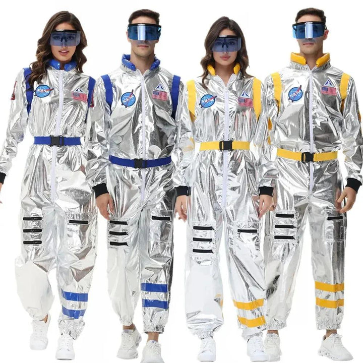 Liora - Shiny Silver Astronaut Costume With Futuristic Design For Halloween And Theme Parties 1