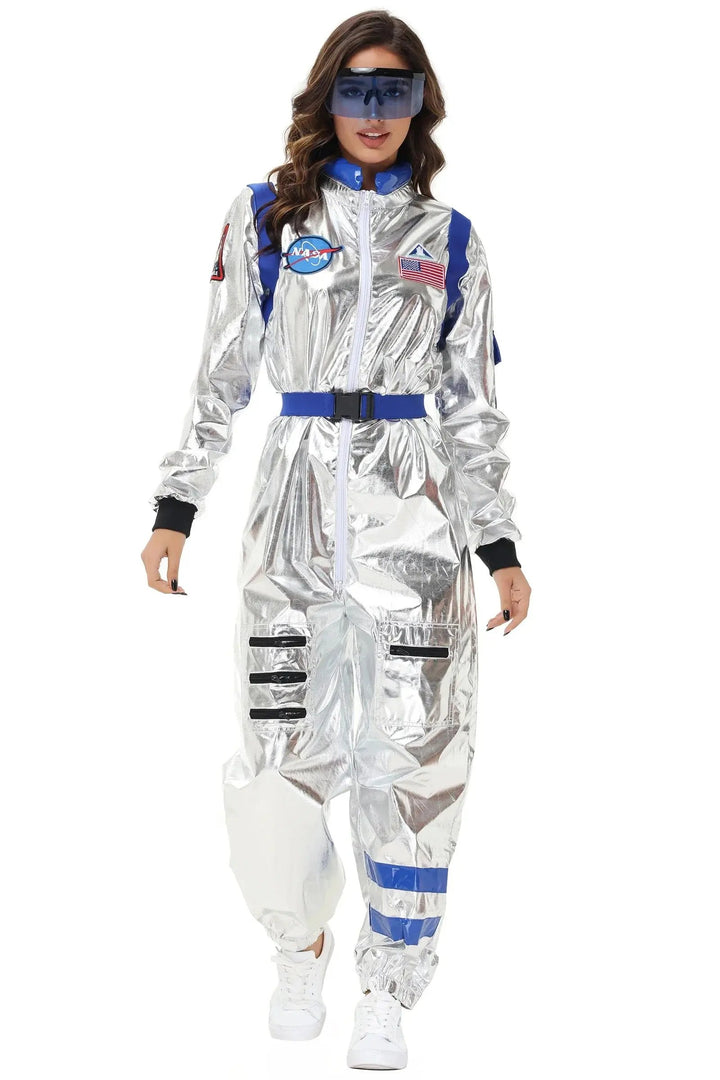 Liora - Shiny Silver Astronaut Costume With Futuristic Design For Halloween And Theme Parties 3