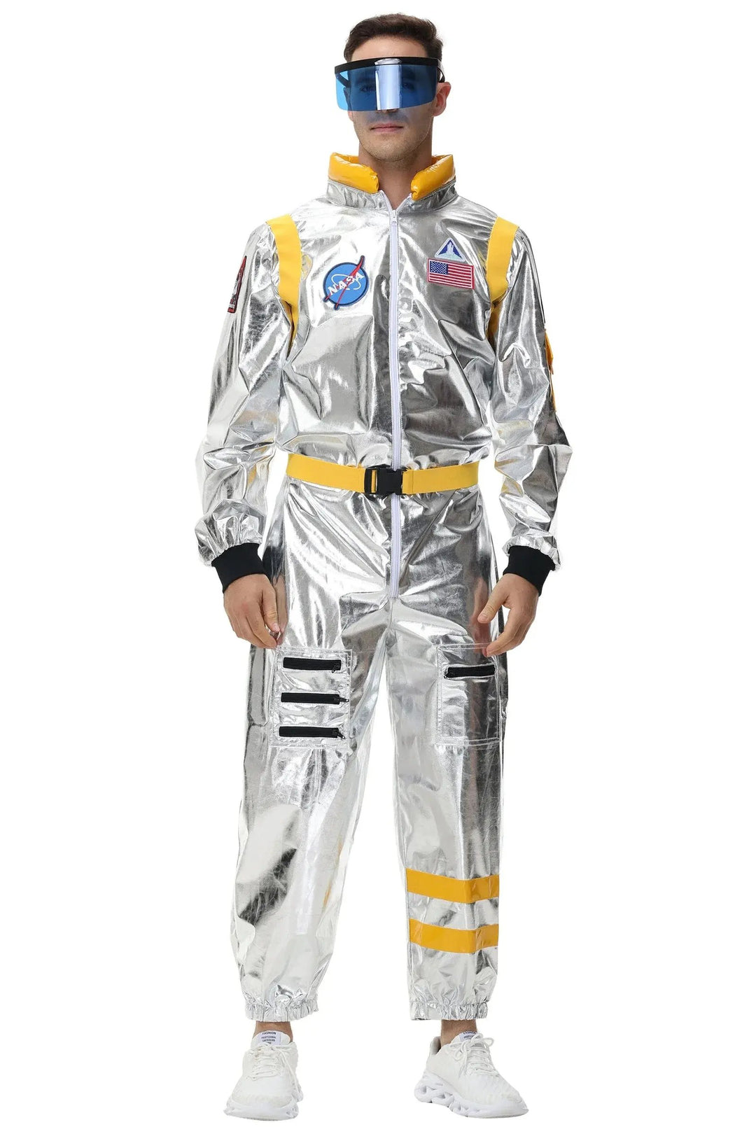 Liora - Shiny Silver Astronaut Costume With Futuristic Design For Halloween And Theme Parties 6