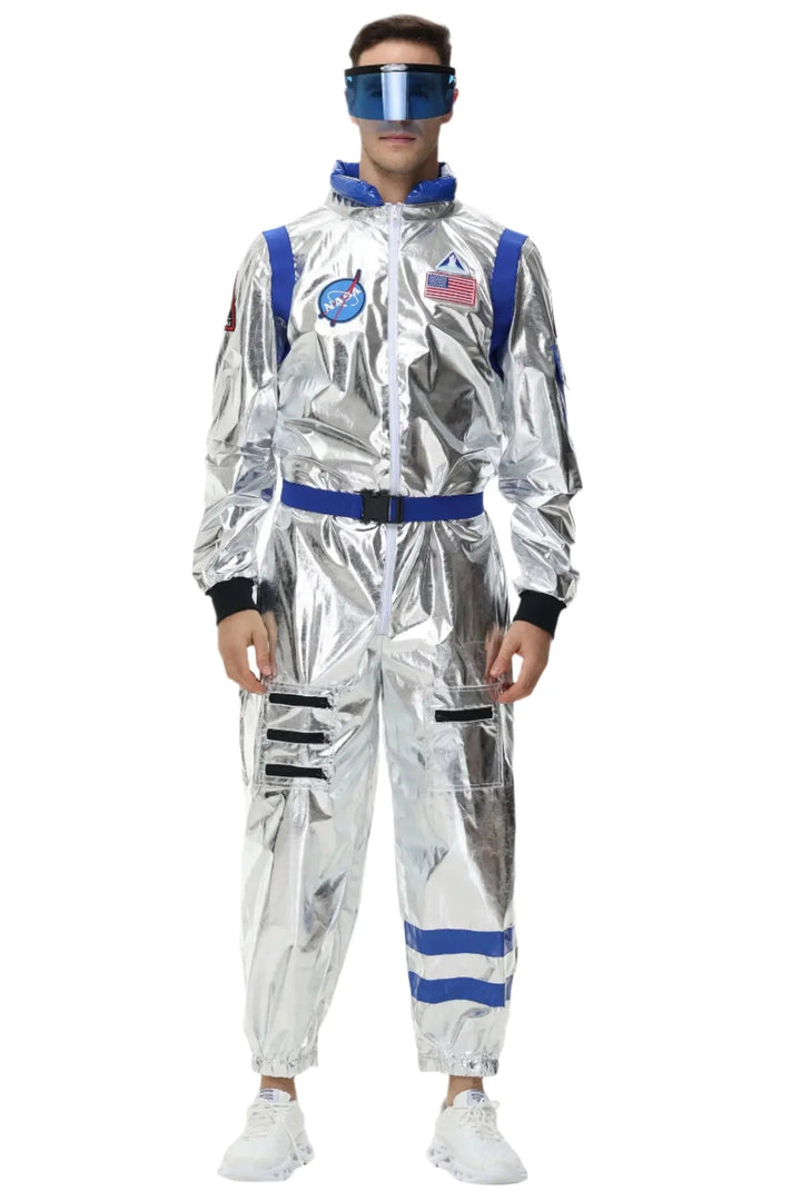 Liora - Shiny Silver Astronaut Costume With Futuristic Design For Halloween And Theme Parties 12
