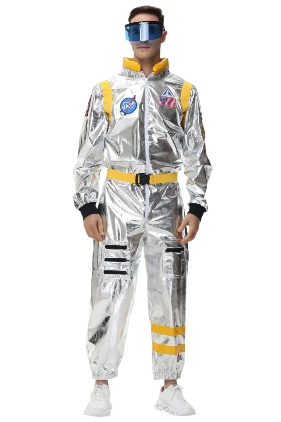 Liora - Shiny Silver Astronaut Costume With Futuristic Design For Halloween And Theme Parties 10