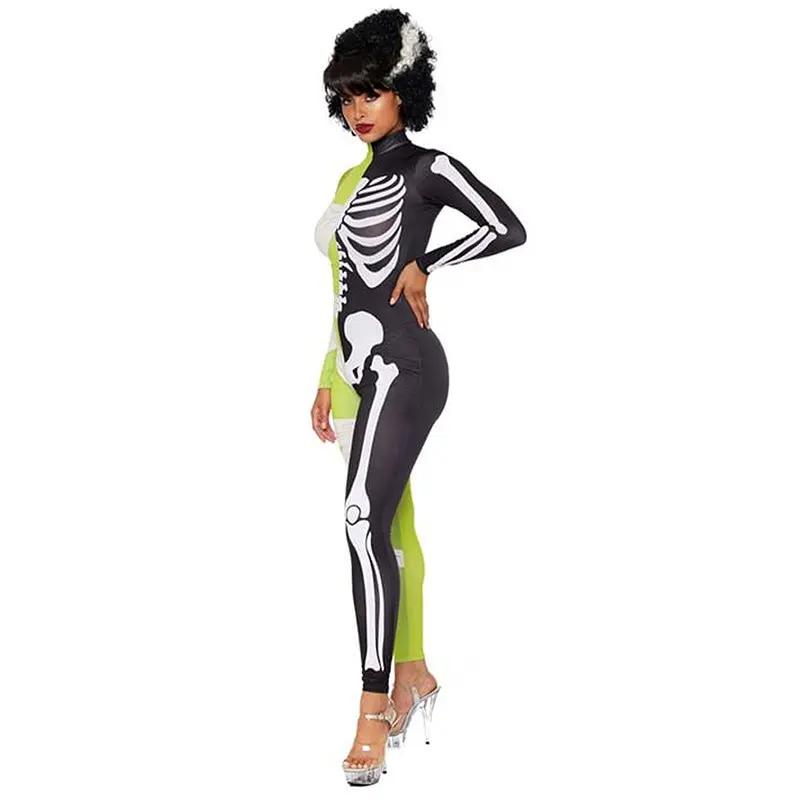 Selina - Half Mummy Half Skeleton Halloween Costume For Adults And Kids Fun 1