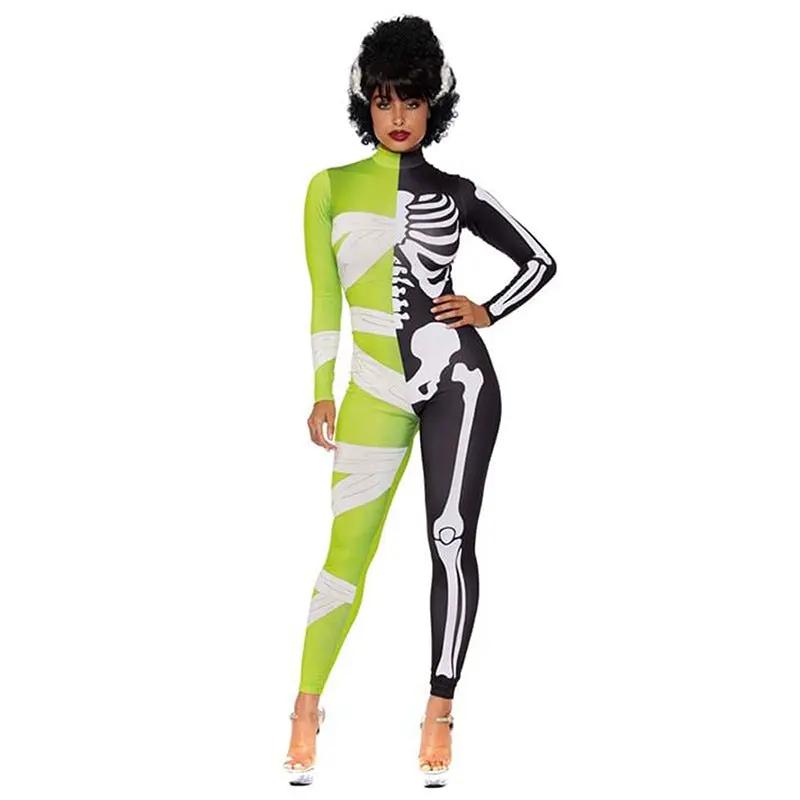 Selina - Half Mummy Half Skeleton Halloween Costume For Adults And Kids Fun 0