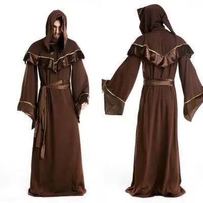 Caden - Mystical Men's Robe With Hood And Wide Sleeves For Halloween And Costume Parties 4