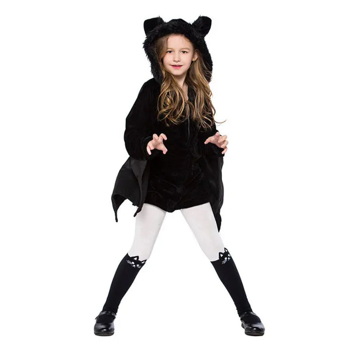 Unisex Halloween Bat Costume for Kids - Soft Fabric Outfit with Hood and Wings for Parties and Trick-or-Treating 6