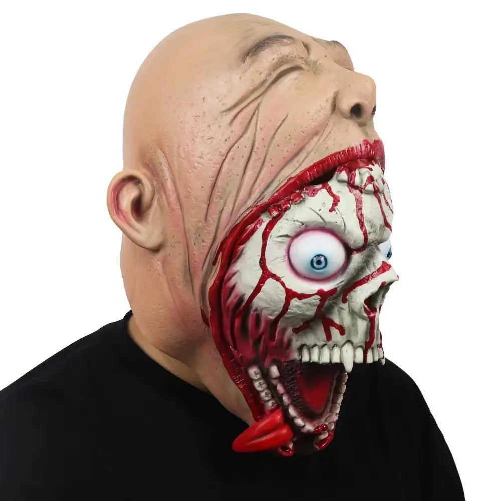 Halloween Big Mouth Latex Mask – Creepy Skull Design for Adults – Perfect for Horror Costumes & Parties 2