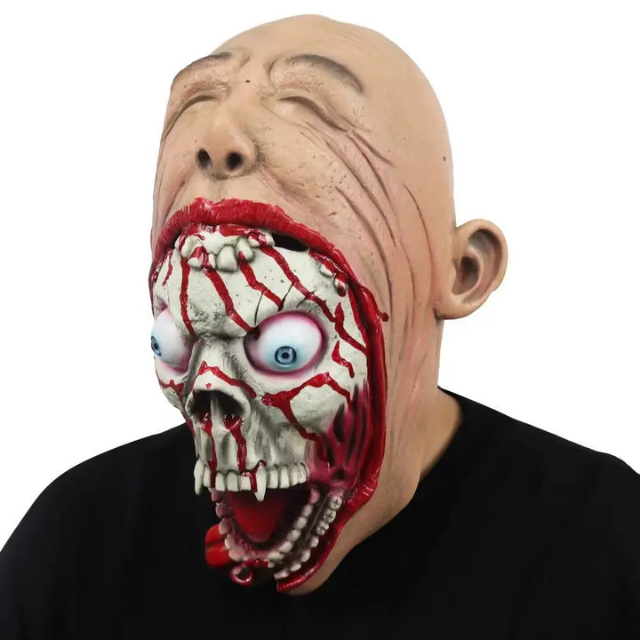 Halloween Big Mouth Latex Mask – Creepy Skull Design for Adults – Perfect for Horror Costumes & Parties 3