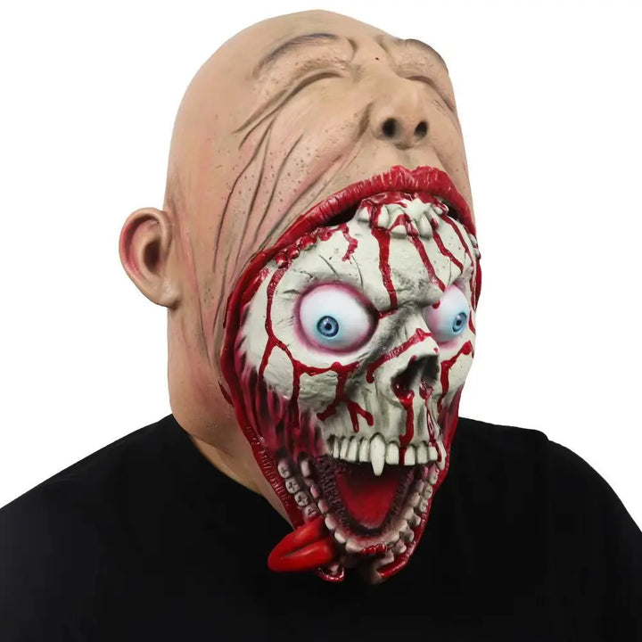 Halloween Big Mouth Latex Mask – Creepy Skull Design for Adults – Perfect for Horror Costumes & Parties 4