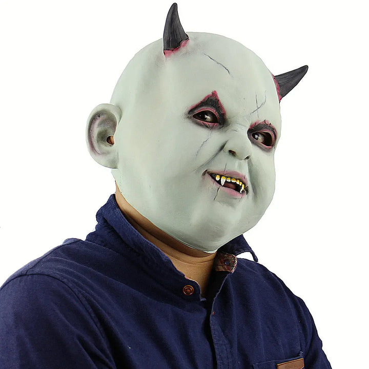 Halloween Creep Mask – Unisex Vampire Demon Latex Mask for Scary Costumes 14