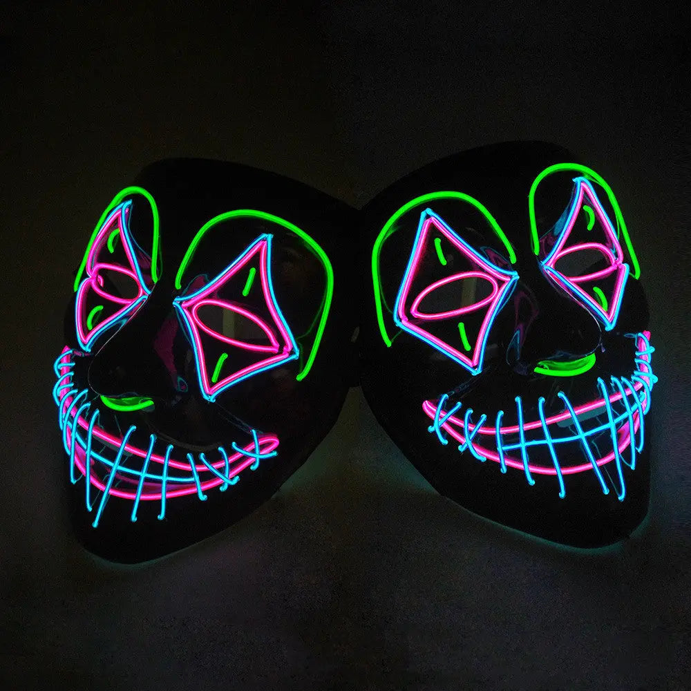 Halloween LED Light Mask – Creepy Neon Costume Accessory for Adults 2