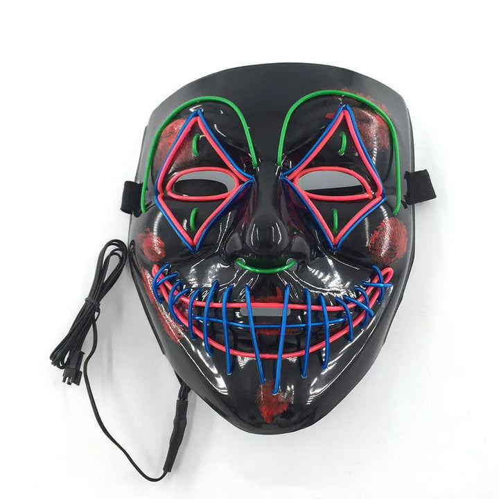 Halloween LED Light Mask – Creepy Neon Costume Accessory for Adults 4