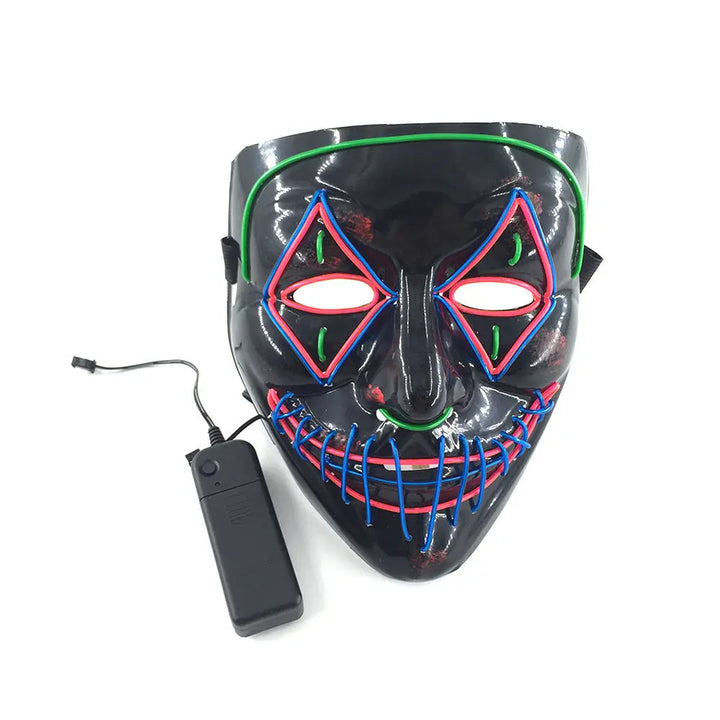 Halloween LED Light Mask – Creepy Neon Costume Accessory for Adults 5