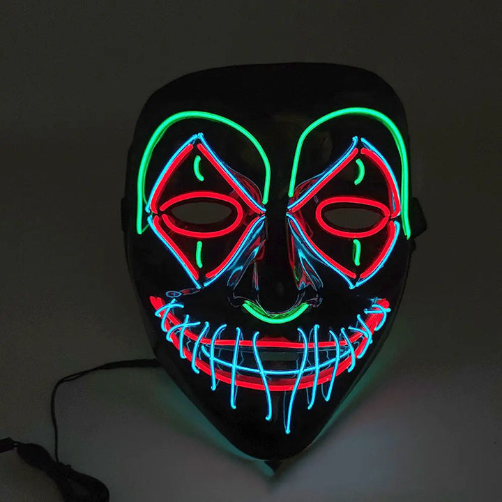Halloween LED Light Mask – Creepy Neon Costume Accessory for Adults 6