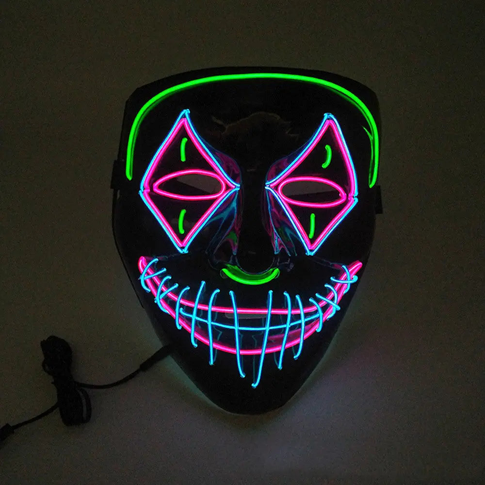 Halloween LED Light Mask – Creepy Neon Costume Accessory for Adults 7