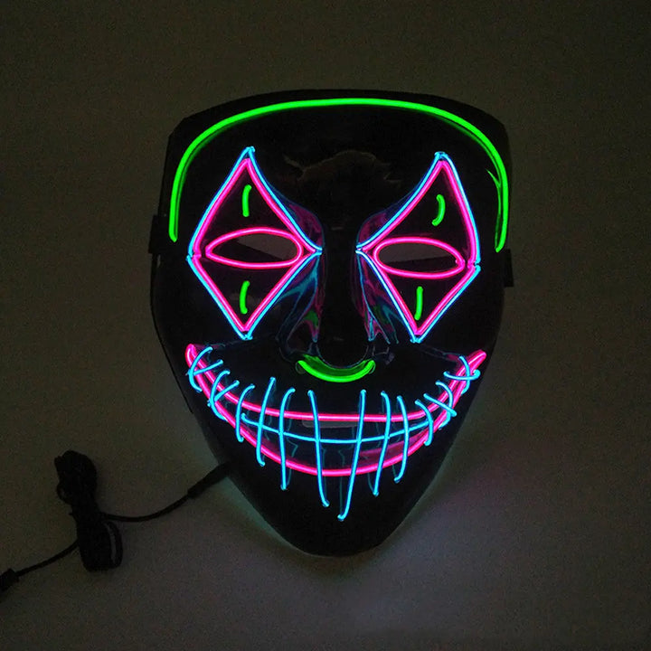 Halloween LED Light Mask – Creepy Neon Costume Accessory for Adults 7