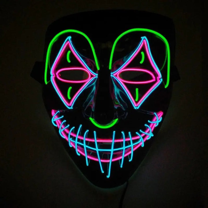Halloween LED Light Mask – Creepy Neon Costume Accessory for Adults 1