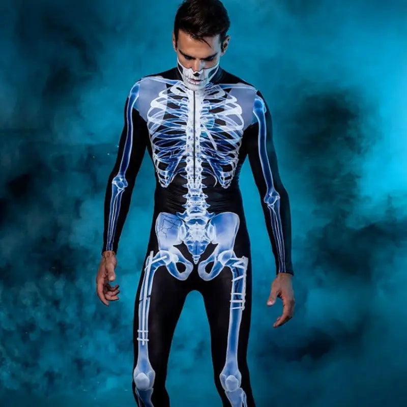 Halloween Skeleton Costume – Full Body Suit for Men & Women – Unisex Creepy Outfit for Parties 2