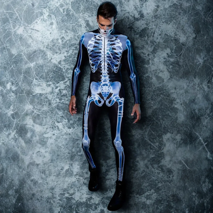 MunaWear - Costumes & Accessories - Halloween Skeleton Costume – Full Body Suit for Men & Women – Unisex Creepy Outfit for Parties -