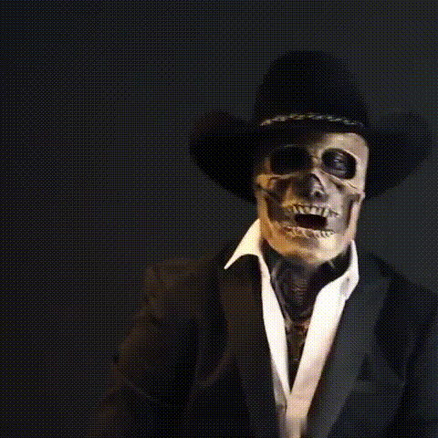Halloween Skeleton Mask with Elegant Hat – Creepy Headgear for Adults