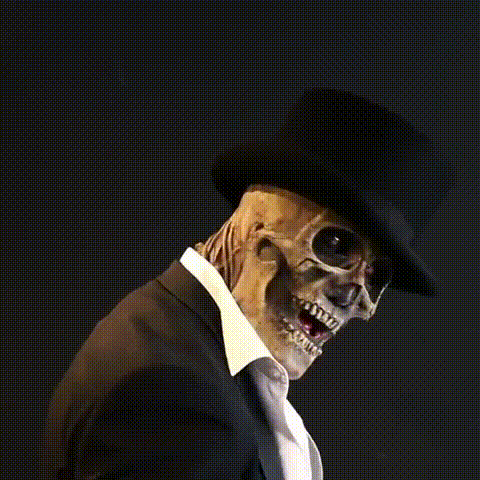 Halloween Skeleton Mask with Elegant Hat – Creepy Headgear for Adults