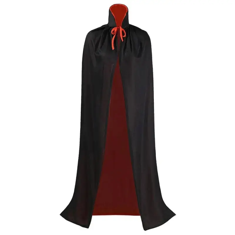 MunaWear - Costumes & Accessories - Halloween Vampire Cape – Reversible Black & Red Cloak for Men and Women – Perfect for Cosplay and Spooky Parties - Black / 150cm